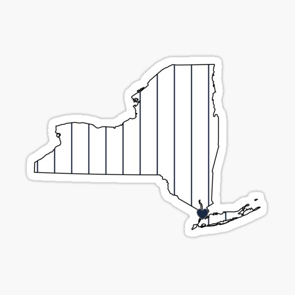 NY Yankees Pinstripe Heart Decal Sticker