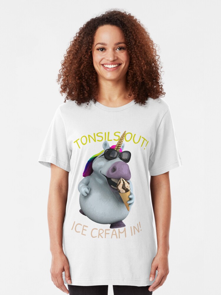Unicorn Tonsils Surgery Funny Shirt Tonsil Out Ice Cream in Kids T-Shirt