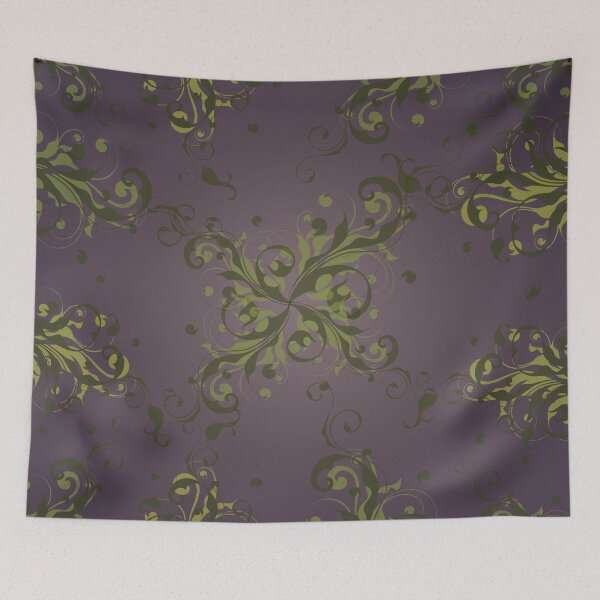 Item preview, Green Scrolls on a Plum Background designed and sold by infinitygrafix.