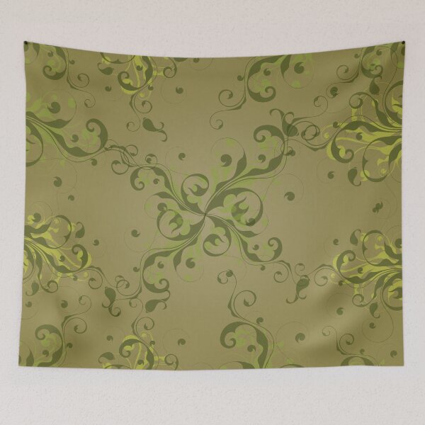 Item preview, Green Scrolls on an Olive Background designed and sold by infinitygrafix.