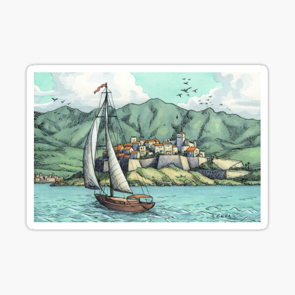 Item preview, Voyage in Turquoise designed and sold by Elisabeth Alba Illustration.