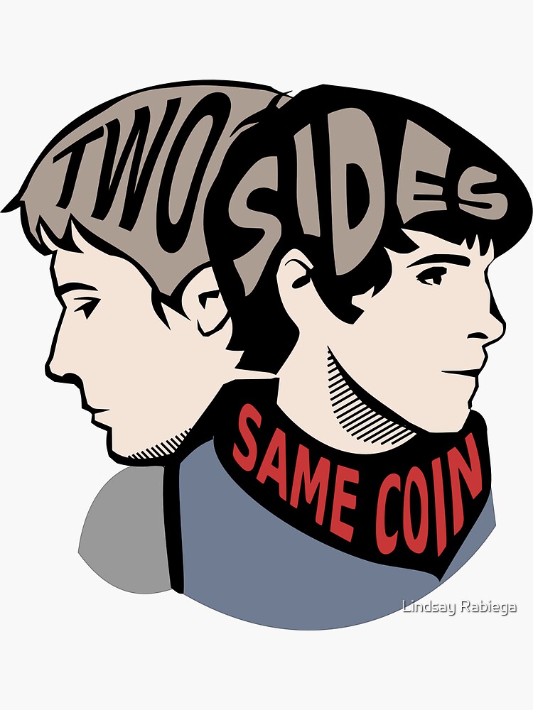 Two Sides Of The Same Coin Manga "Two Sides of the Same Coin" Sticker by lrabiega | Redbubble