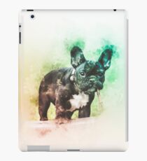 Französische Bulldogge-Digital-Aquarellmalerei iPad-Hülle & Klebefolie