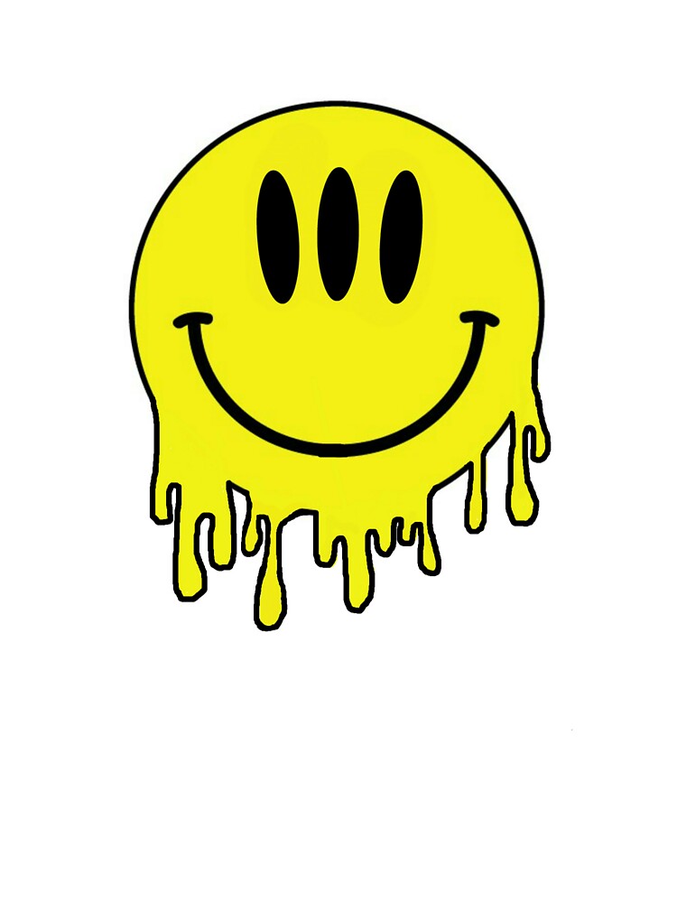 Melting Smiley Face Wallpaper - Yellow Melting Smiley Face Sticker By ...