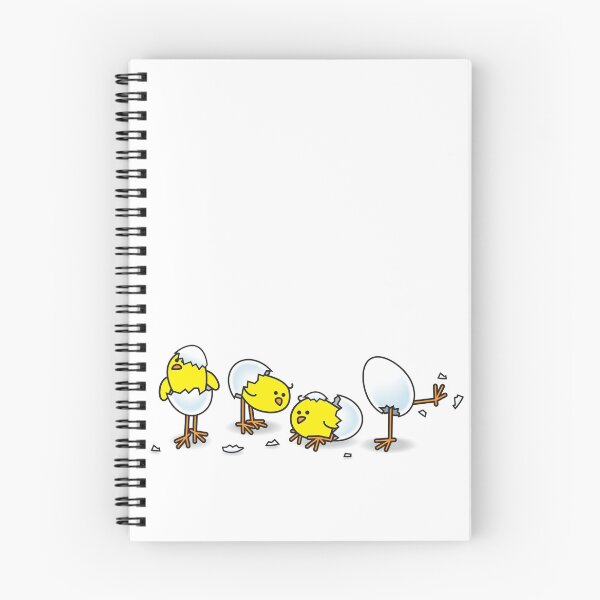 Item preview, Four Yellow Spring Chicks Hatching from White Eggs designed and sold by CleverPencil.