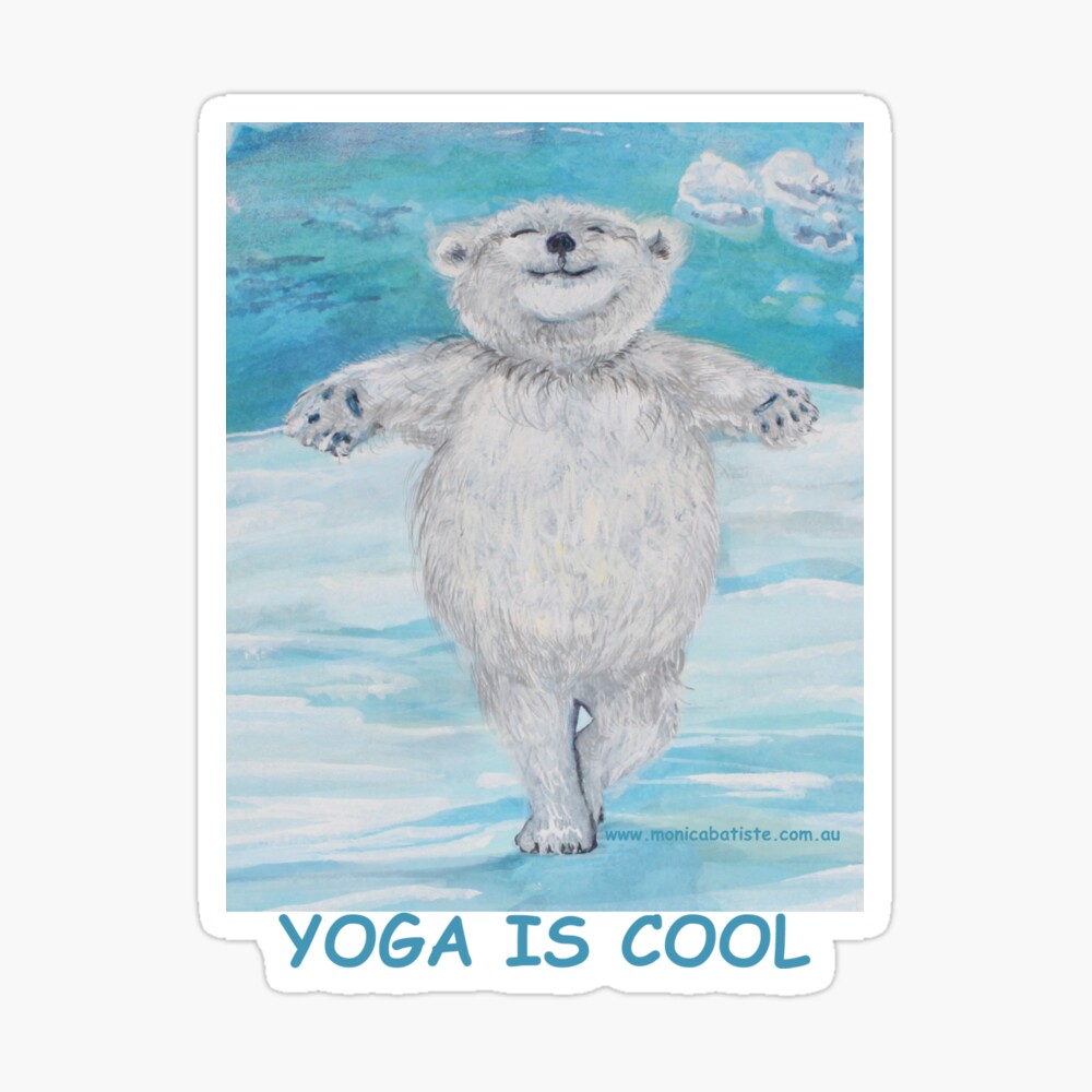 Hand drawn polar white bear sit in yoga pose Stock Illustration | Adobe  Stock