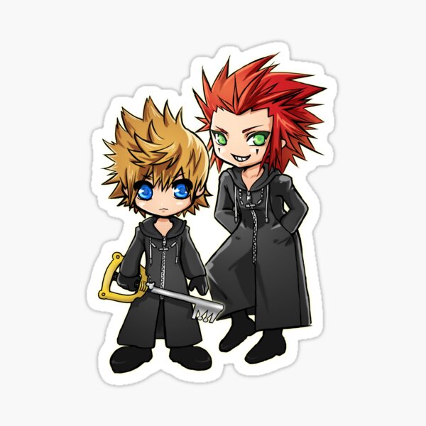 Vista previa del artículo con la obra «Roxas y Axel - Kingdom Hearts», diseñado y vendido por StudioMarimo.