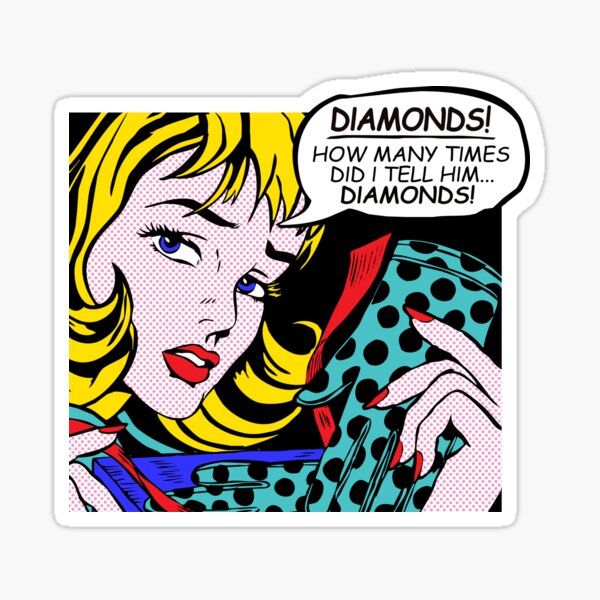 Roy Lichtenstein Comic Art - Girl with Gloves Sticker
