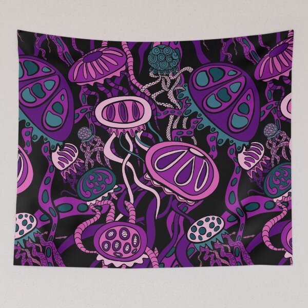 Item preview, Dark Purple Jellyfish Bloom designed and sold by LadyTaneli.
