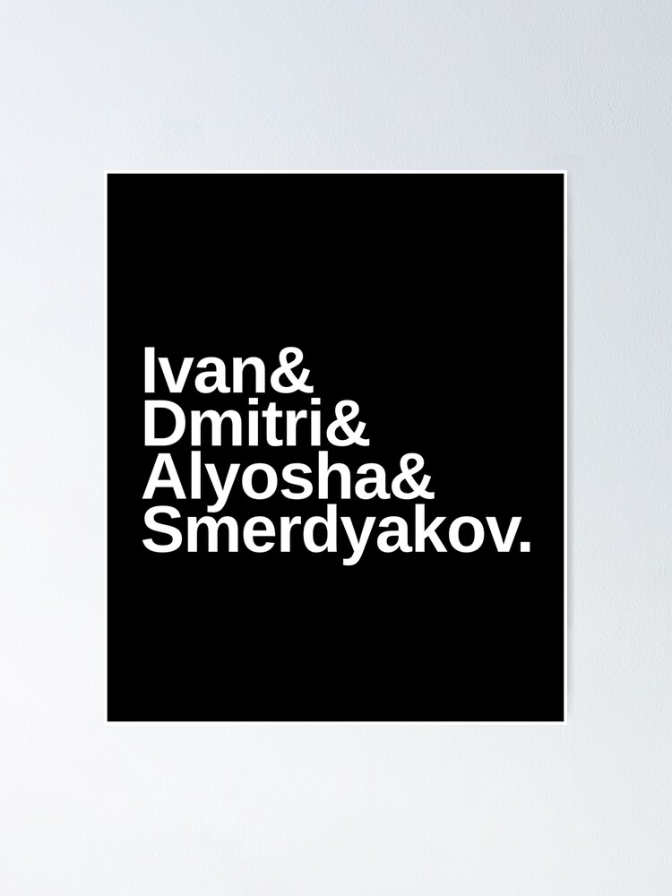 "The Brothers Karamazov by Fyodor Dostoevsky Character List" Poster by