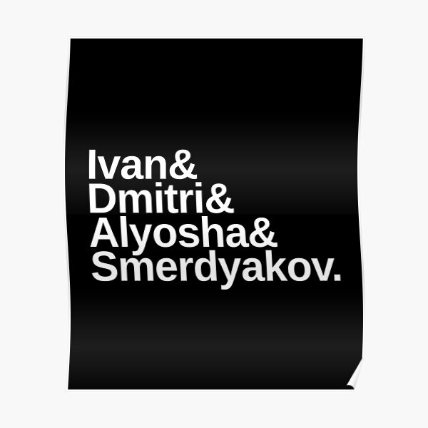 "The Brothers Karamazov by Fyodor Dostoevsky Character List" Poster by