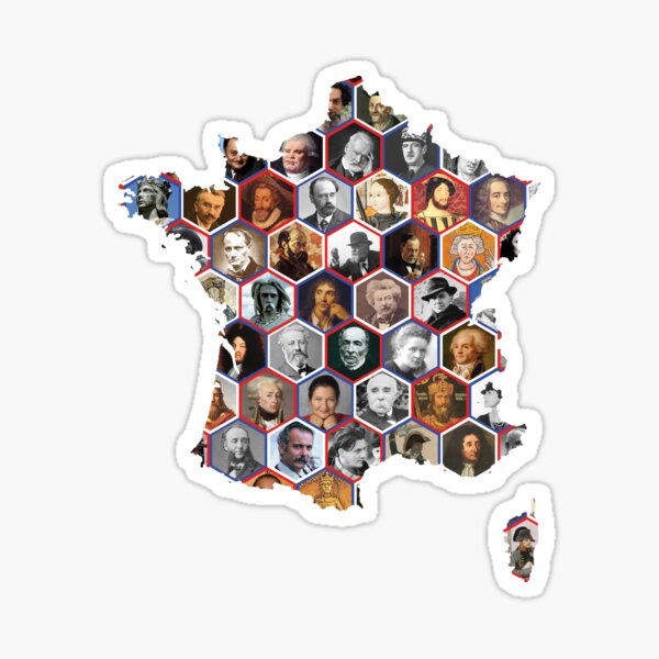 French hexagons Sticker