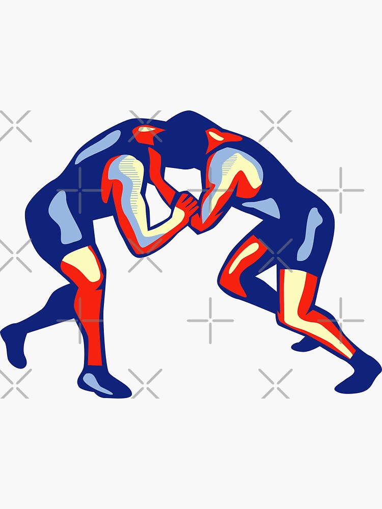 Wrestling Sticker for Sale by claudiasartwork