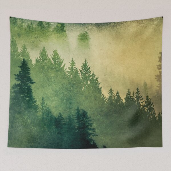 Item preview, Fog Forest Trees - Nature Hike - mountain misty tree  designed and sold by artcascadia.
