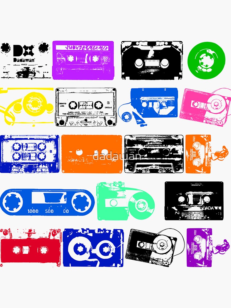 Audio Tapes Vintage Color Sticker By Dadawan Redbubble