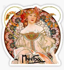 Mucha – Flower Girl Sticker