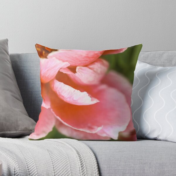 Pink Peony Throw Pillow