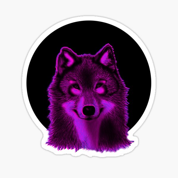 Pink Wolf Stickers Redbubble - neon pink wolf roblox