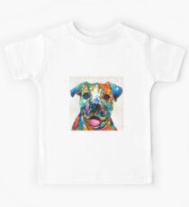 Colorful Dog Pit Bull Art - Happy - By Sharon Cummings Kids Tee