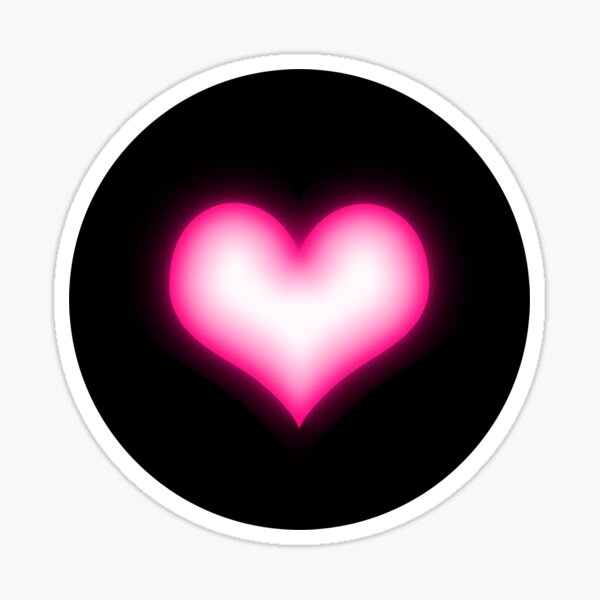 Shiny pink heart on black background