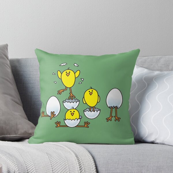 Item preview, Five Yellow Spring Chicks Hatching from White Eggs designed and sold by CleverPencil.