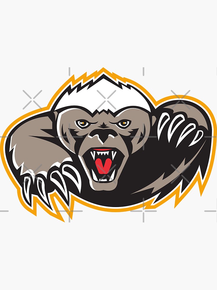 "Honey Badger Mascot Claw" Sticker by patrimonio | Redbubble