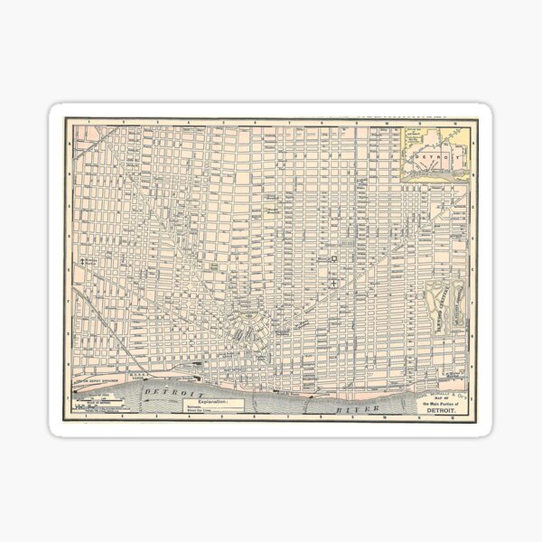 Item preview, Vintage Map of Detroit (1895) designed and sold by BravuraMedia.