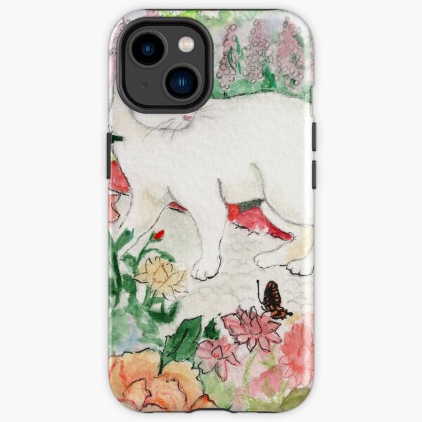 White Cat in a Garden iPhone Tough Case