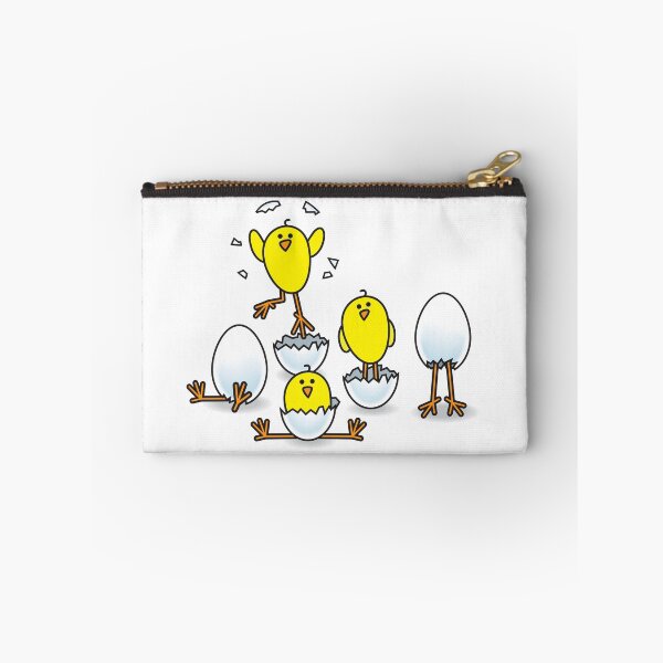Item preview, Five Yellow Spring Chicks Hatching from White Eggs designed and sold by CleverPencil.