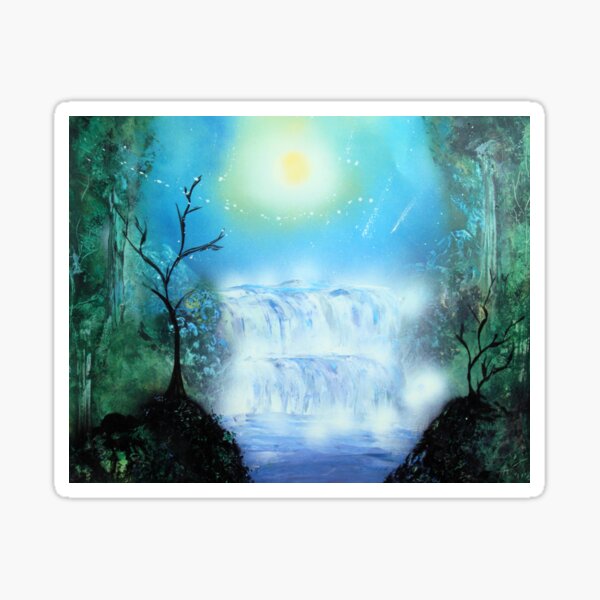 Spray Paint Art Double Waterfall Sticker For Sale By ArniesArt   St,small,507x507 Pad,600x600,f8f8f8 