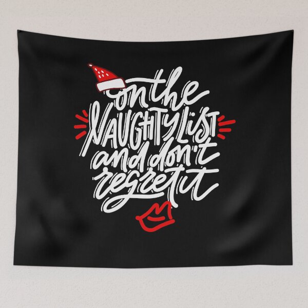 Item preview, On Santas Naughty List Funny Christmas Quote designed and sold by LarkDesigns.