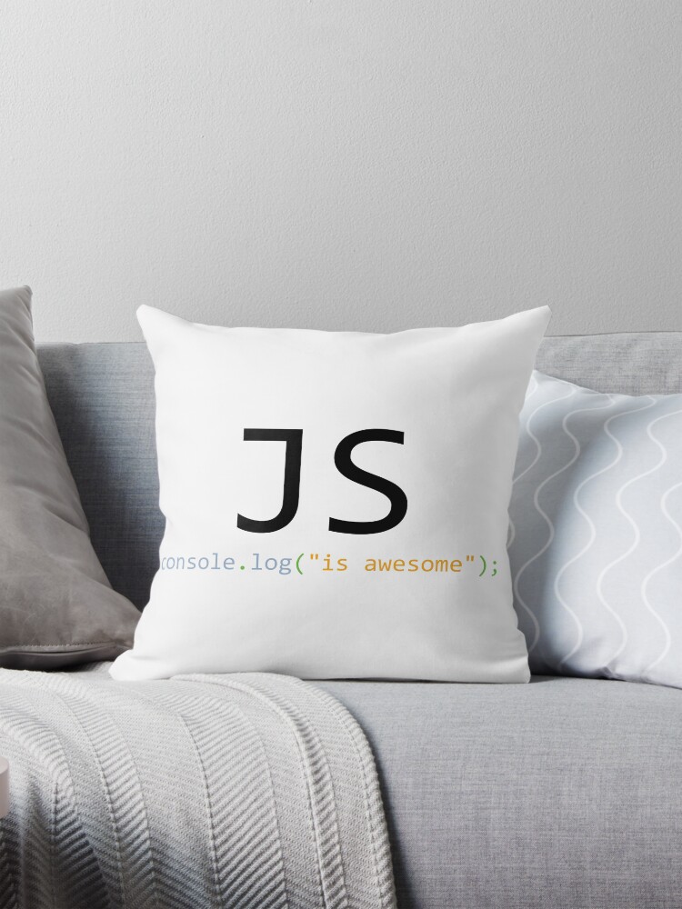 Thumbnail 1 of 4, Pillow, JavaScript is awesome designed and sold by Evelyusstuff.