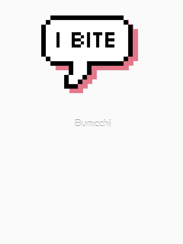 I Bite - Pixel Speech Bubble (Pink) by Bumcchi