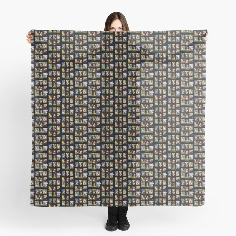 Composite: English Bulldog Inserted into Famous Art Scarf