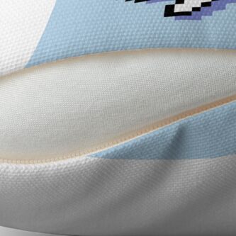 Alternate view of I Bite - Pixel Speech Bubble (Blue) Throw Pillow