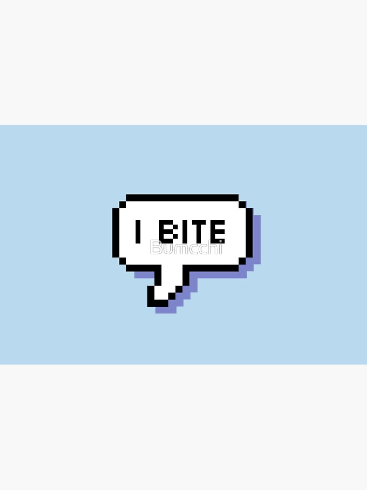 I Bite - Pixel Speech Bubble (Blue) by Bumcchi
