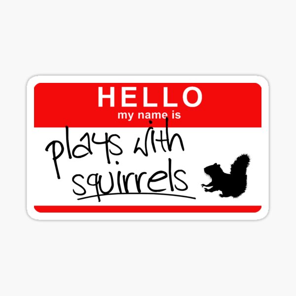 Plays With Squirrels Sticker