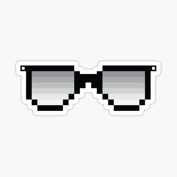 a mini link from zelda wearing black sunglasses. pixel art style