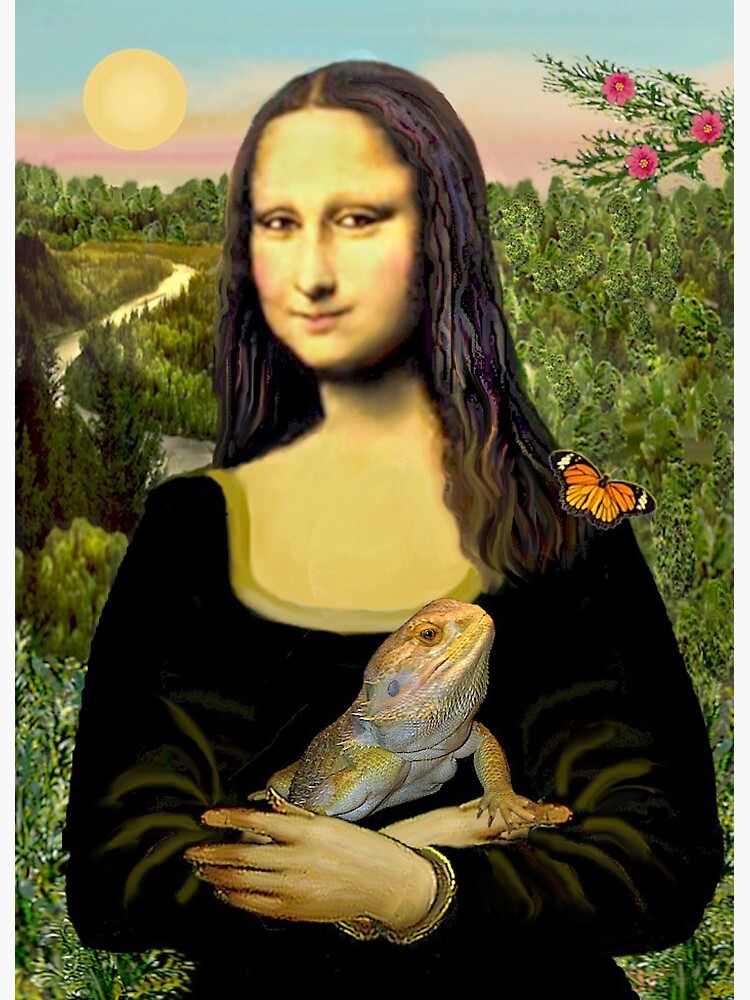 Mona Lisa with her Bearded Dragon by JeanBFitzgerald