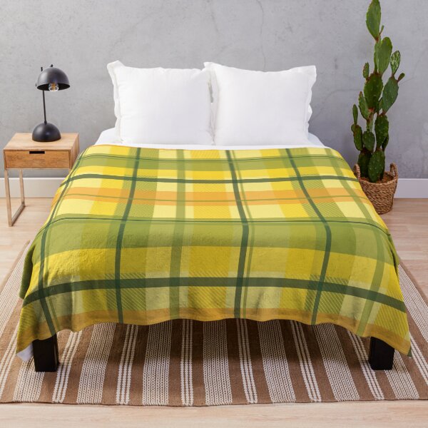 Item preview, early summer plaid in happy yellow, orange and juicy green seamless pattern designed and sold by Marlene Wagenhofer.
