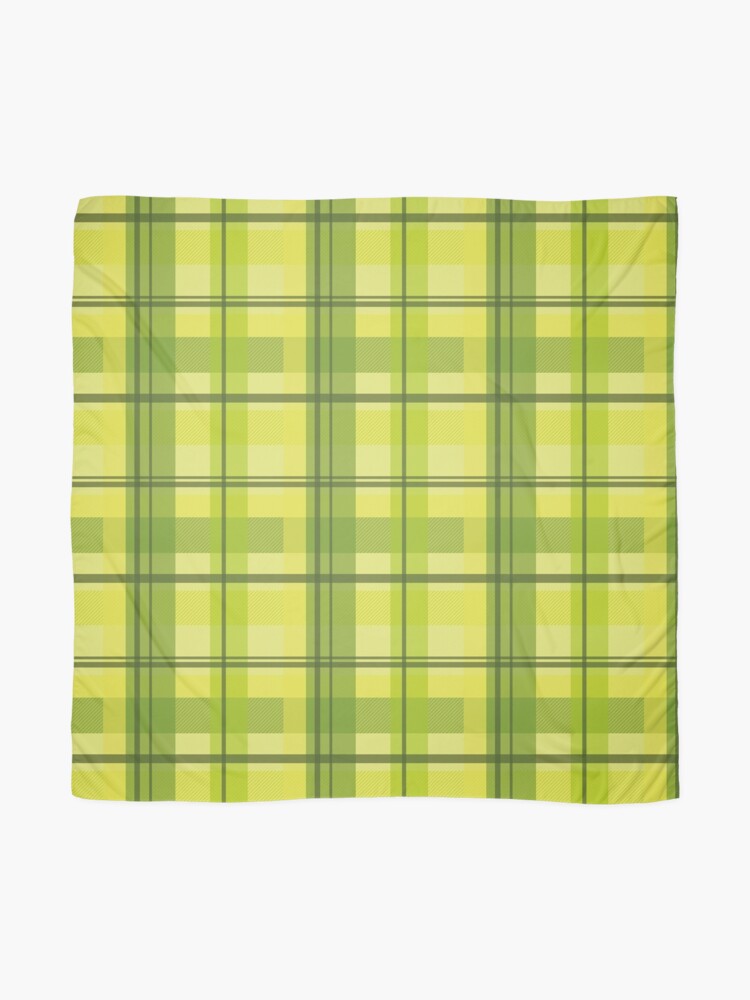 Alternate view of early summer plaid in happy yellow and juicy green seamless pattern Scarf