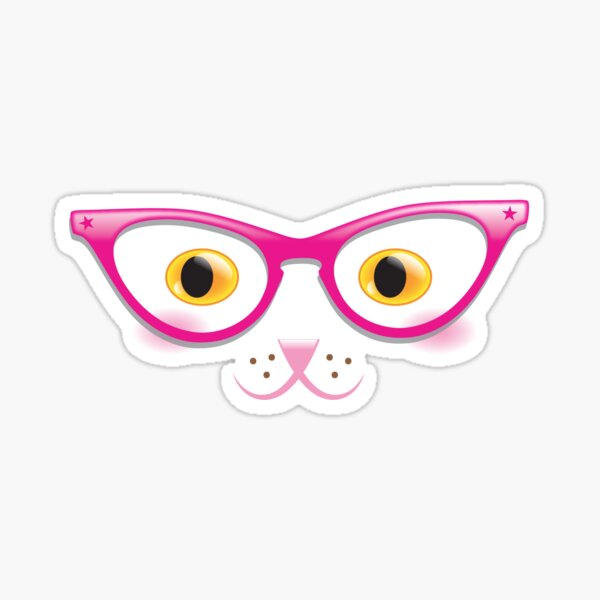 Item preview, Really cute kitty cat with hipster glasses  designed and sold by jazzydevil.