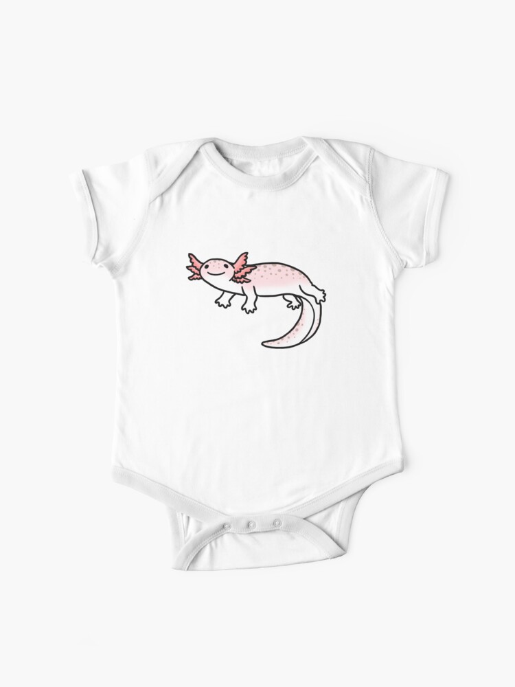 Cute Smiling Axolotl Salamander Baby One Piece By Ashleyveldhuis Redbubble