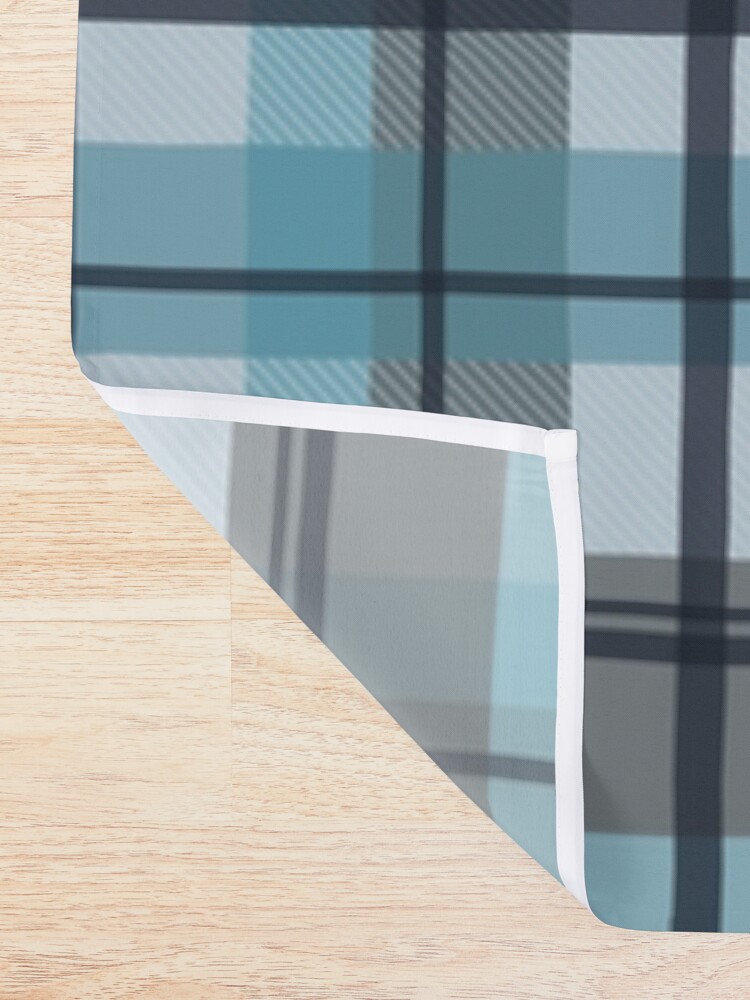 Alternate view of winter plaid in ice blue and navy seamless pattern Shower Curtain