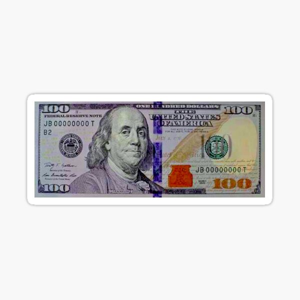 100 Dollar Bill Sticker By Sanchezlo Redbubble