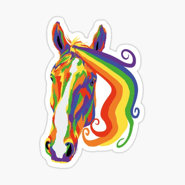 Rainbow Suffolk Punch Horse -  Suffolk LGBTQ Pride 2019 Sticker