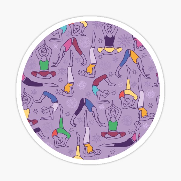 Yoga poses pattern Sticker