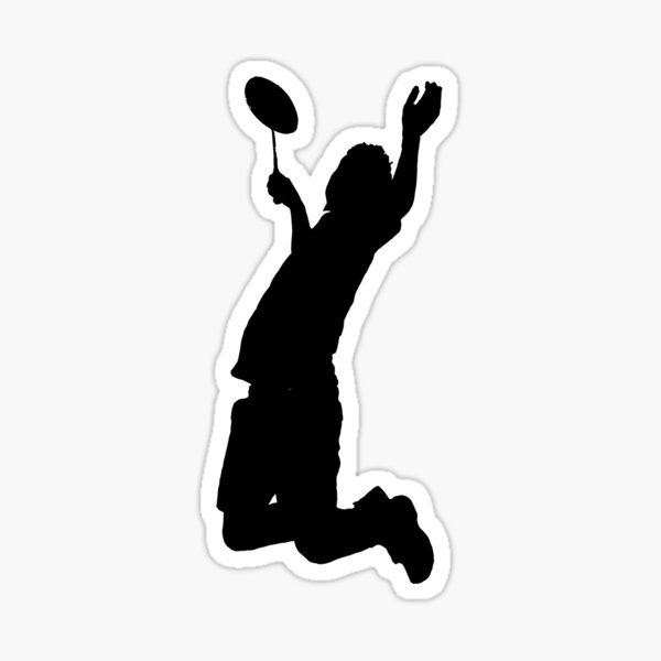 Badminton Player Smash Sticker