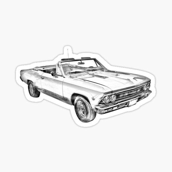 Item preview, 1966 Chevrolet Chevelle 283 Illustration designed and sold by KWJphotoart.