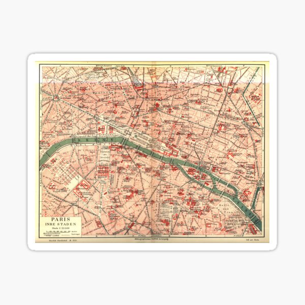 Artikel-Vorschau von Vintage Karte von Paris Frankreich (1910), designt und verkauft von BravuraMedia.